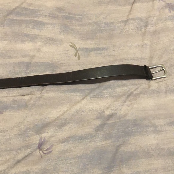 Men chocolate brown leather GAP belt, 36. Brushed nickel buckle. Some scratches. - Picture 8 of 9